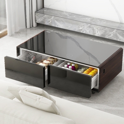 Slim gehard glas met houten kleur koffietafel voor slaapkamermeubilair 1295*705*460mm