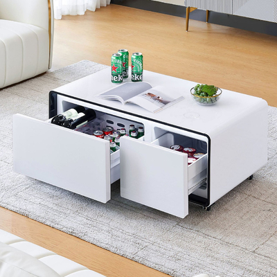 Hotel functie Smart bedside coffee table met USB draadloos opladen en moderne koelkast