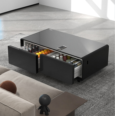 Slimme koffietafel 2024 Nieuwste 135L koelkast met muziekspeakers en automatische ontdooiing