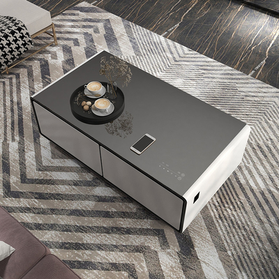 Slimme koffietafel 2024 Nieuwste 135L koelkast met muziekspeakers en automatische ontdooiing