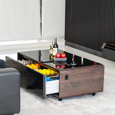 Hotel Multifunktioneel Draadloos Laden Dual USB Smart Koffietafel met Schuifdeur