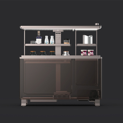 Compressor Embedded Lift Up Ice Table voor Aluminium Alloy Multifunctionele Koffietafel