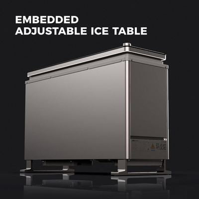 Compressor Embedded Lift Up Ice Table voor Aluminium Alloy Multifunctionele Koffietafel