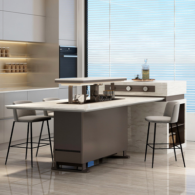 Luxe eettafel met koelkast vriezer en wijnkoeler