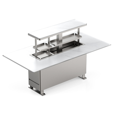 Home Meubelen Moderne aluminium legering Eettafel met koelkast Lift up en Smart