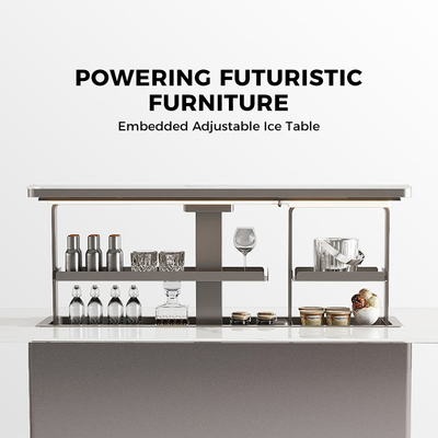 Home Meubelen Moderne aluminium legering Eettafel met koelkast Lift up en Smart