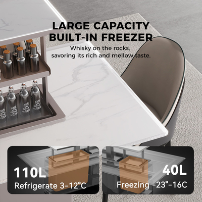 Home Meubelen Moderne aluminium legering Eettafel met koelkast Lift up en Smart