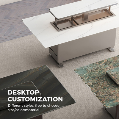 Home Meubelen Moderne aluminium legering Eettafel met koelkast Lift up en Smart