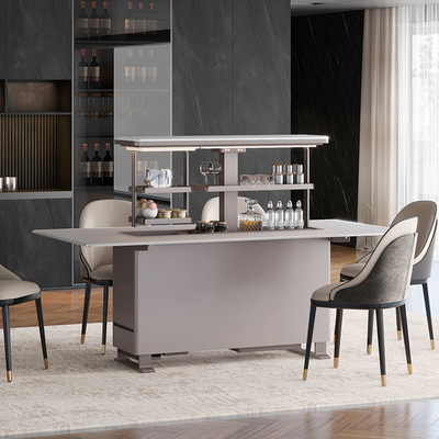 Moderne marmeren bovenkonsole met basis van roestvrij staal Eettafel voor eetkamermeubelen
