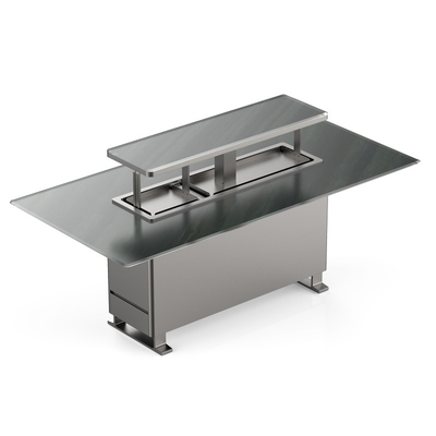Moderne marmeren bovenkonsole met basis van roestvrij staal Eettafel voor eetkamermeubelen
