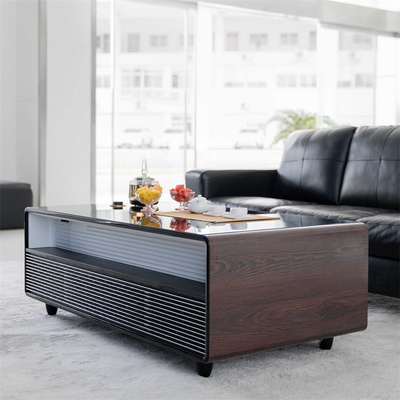 Slim gehard glas met houten kleur koffietafel voor slaapkamermeubilair 1295*705*460mm