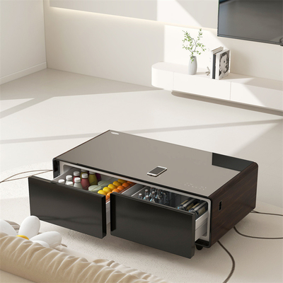 Moderne woningmeubelen Glaskoffietafel met mini koelkast