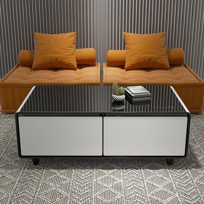 1295*705*460 mm Elektrische houten tafel met gehard glas en 2 USB-oplaadpoorten