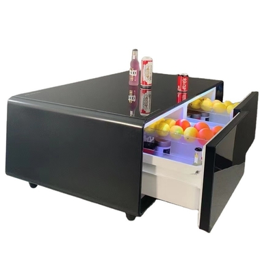 Modern gehard glas koffietafel met koelkastladen voor woonkamer Huismeubelen