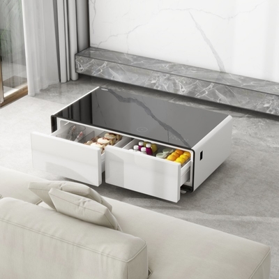 PORTABLE 2024 Primst Smart Refrigerator Koffietafel Mini-koelkasttafel met draadloos opladen muziekspeler Voor kantoorhotel