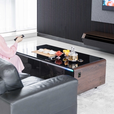 Moderne design multifunctionele draadloze oplaadkoffietafel met RGB-licht en muziekspeler