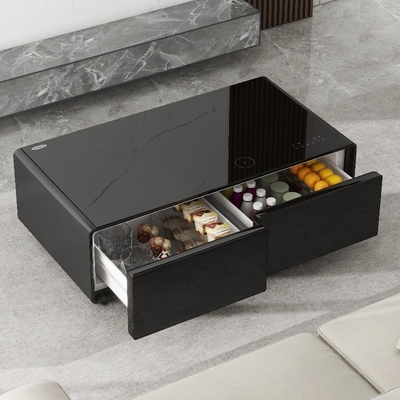 Hoofdmateriaal IJzer glas gehard glas Koffietafel voor moderne woonkamermeubilair