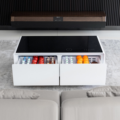 Moderne design stijl Smart koffietafel met kleine koelkast en muziekspeler 75W