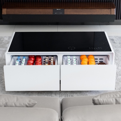 Wit/Zwart/Hout Smart Coffee Table USB draadloos opladen Mini koelkast Side Table