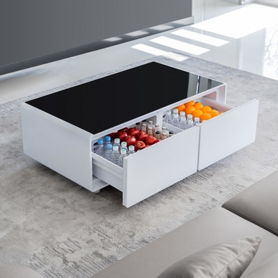 Wit/Zwart/Hout Smart Coffee Table USB draadloos opladen Mini koelkast Side Table