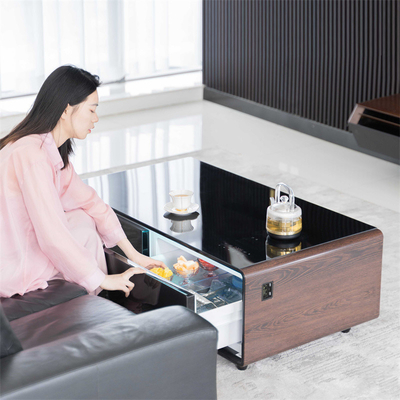 75W Dual-Zone Temperature Zone Draadloos opladen Koffietafel met 2 koelkasten