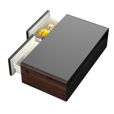 Draadloos opladen Tempered Glass Table met dubbele koelkast laden LED licht 220V 60W