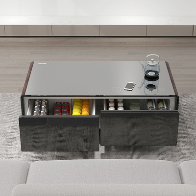 End Opvouwbare koffietafel met touchscreen en koelkast Hoofdmateriaal IJzerglas
