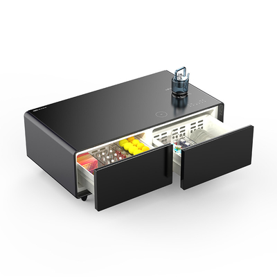 Gepersonaliseerde slimme tafel met twee deuren mini bar koelkastladen met multifunctionele koffietafel