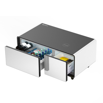 Tempered Glass Table Top Slimme koffietafel met ingebouwde koelkast luidspreker en opslag