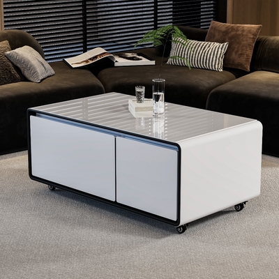 Slimme meubels Koffietafel met zijde-schermprinter logo en 2 koelkastladen