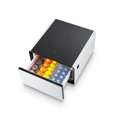 Multifunctionele slimme koffietafel met 65L koelkast en compacte grootte