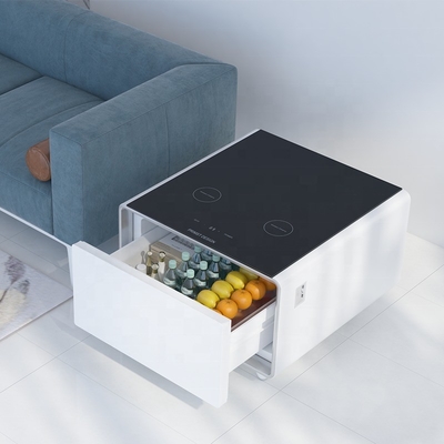 Kleine Home Office meubels Moderne slimme koffietafel met tafelkoelkast en LED-licht