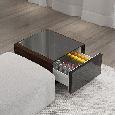 Moderniseer je woonkamer met deze slimme touchscreen tafel mini koelkast en oplader