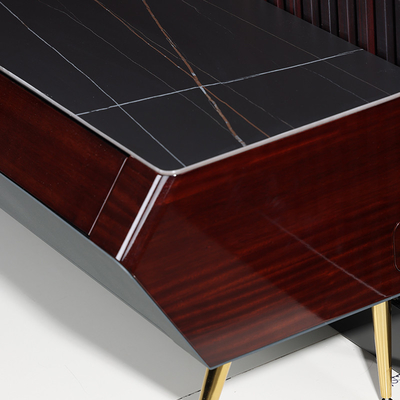 Woonkamermeubilair Houten tv-kast met elektrisch tv-standaard en modern LED-paneel