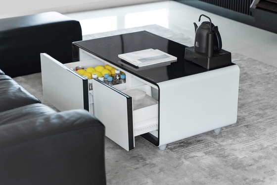 Stalen gehard glas Plastic TB90 Smart Coffee Table Draadloos opladen en USB-poorten