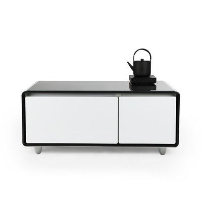 Slimme meubel tafel met 28L Frozen Drawer Mini koelkast en draadloos opladen