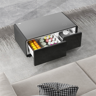 Kleurrijke 75W Smart Touch-koelkasten Tafelmuziekspeler Draadloos opladen Woonkamermeubilair Slimme koffietafel
