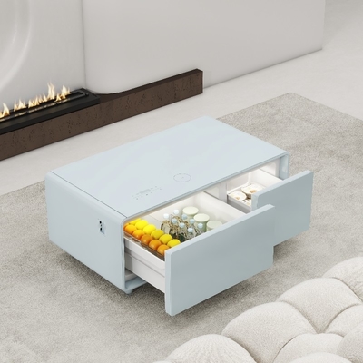 Moderne koffietafel met ingebouwde koelkast en muziekspeler